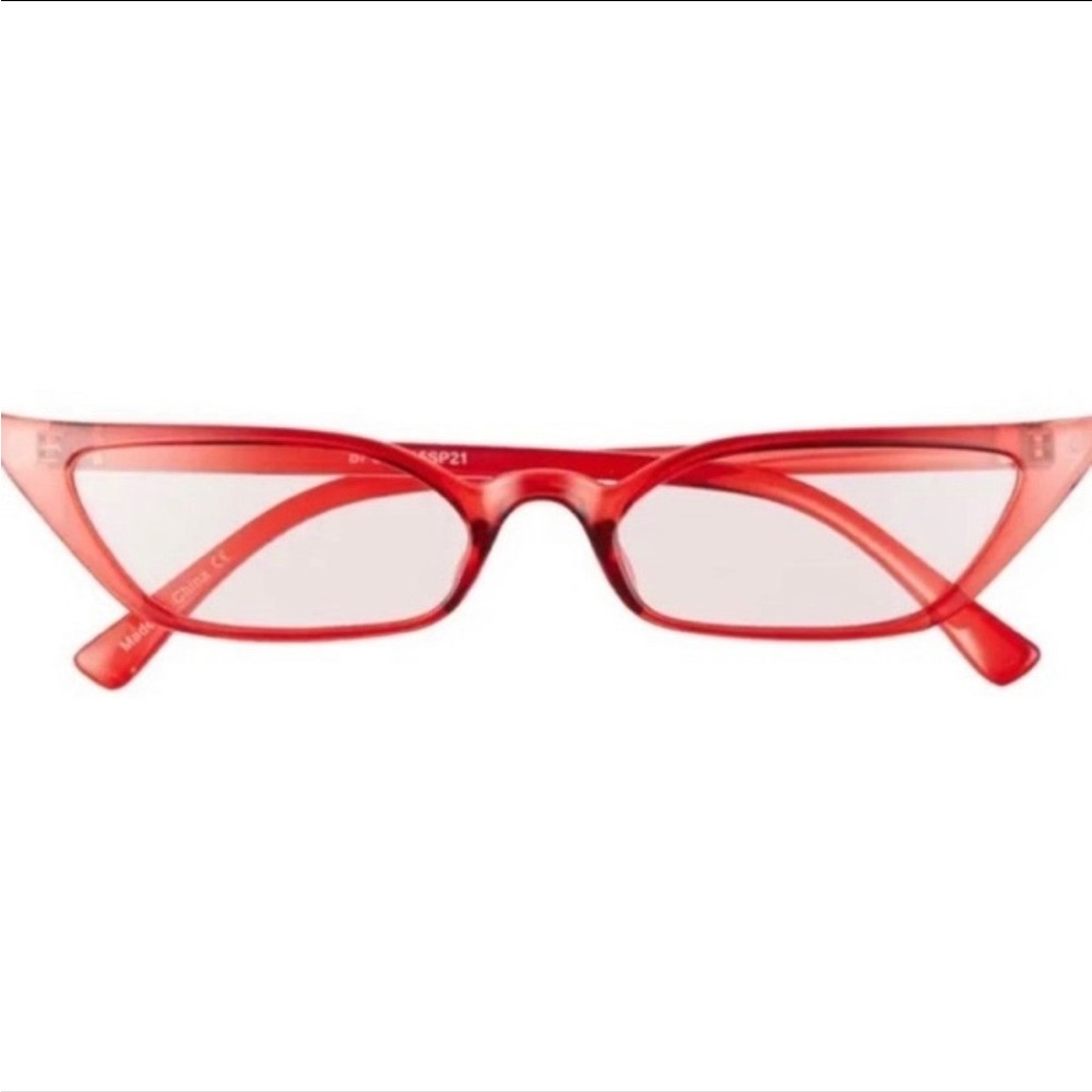 NWT! BP NORDSTROM Super Slim Retro Cat Eye Red Tinted Sunglasses